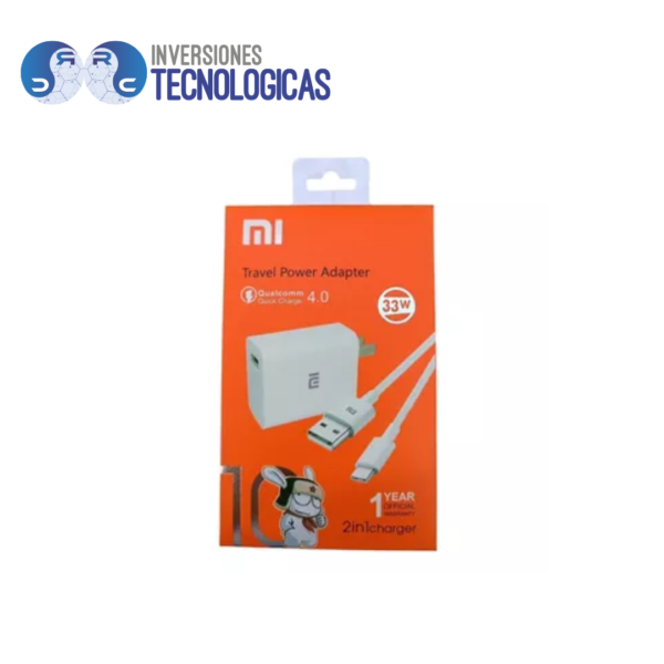 Cargador Xiaomi 2 En 1 Tipo C 4.0 De 33W