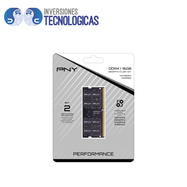 Memoria Pny Peformance Udimm Ddr4/16Gb 3200 Pc4-25600 Mod-Md16Gsd43200-TB