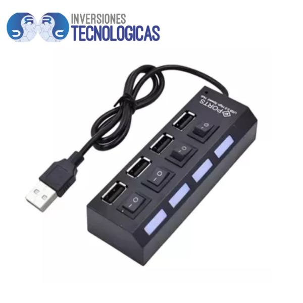 Hub 4 Ptos USB Negro 2.0