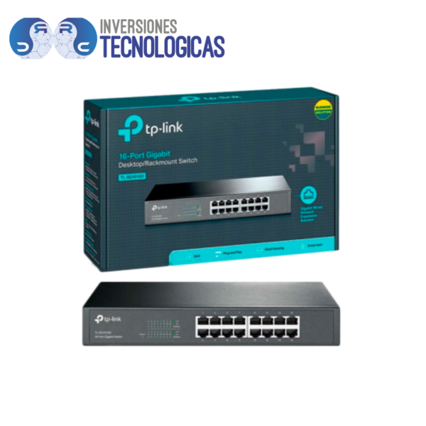 Switch Tp-Link 16 Ptos Gigabit Rack Mod-Tl-Sg1016D